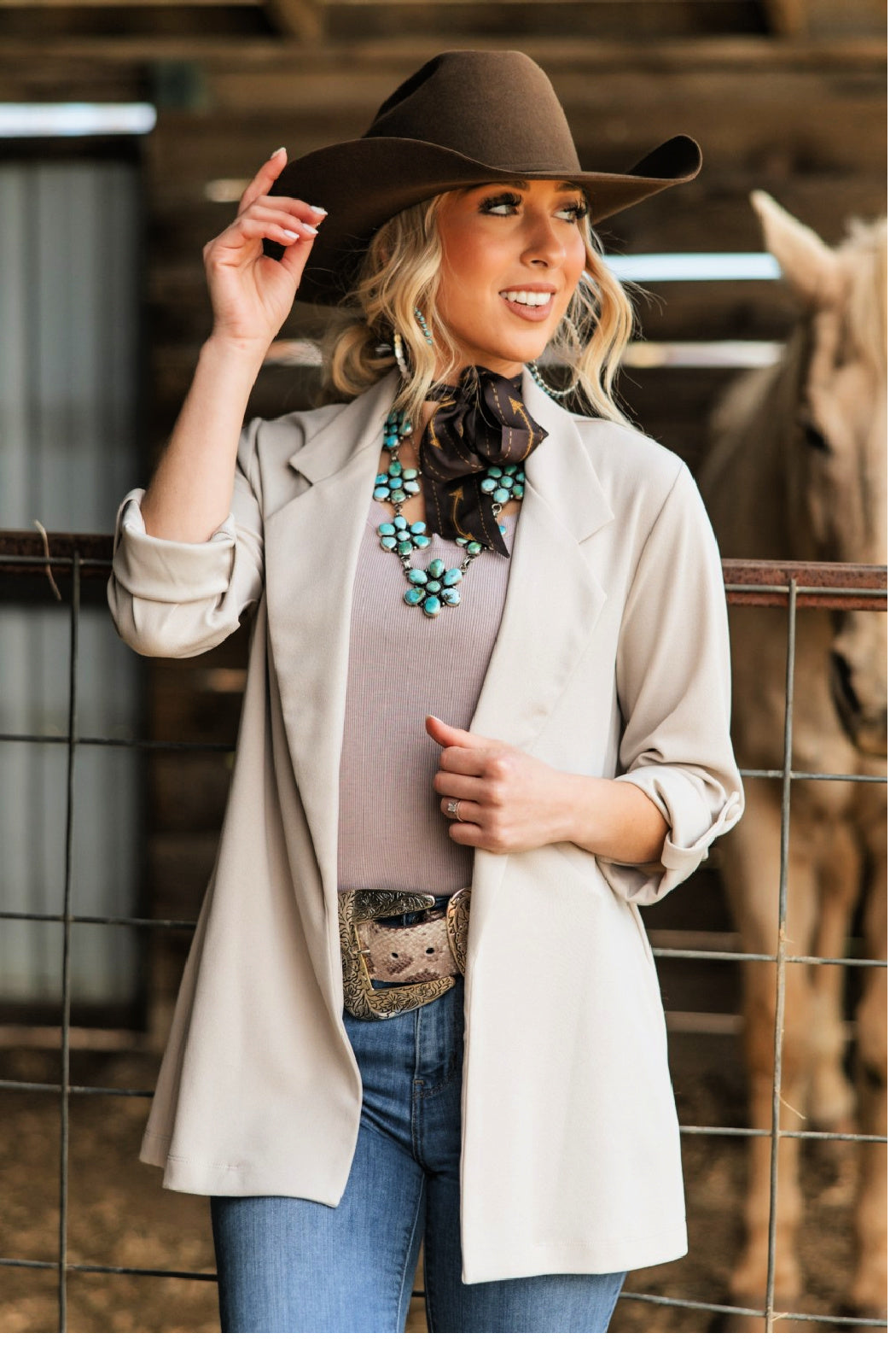 Boyfriend Blazer - Pearl