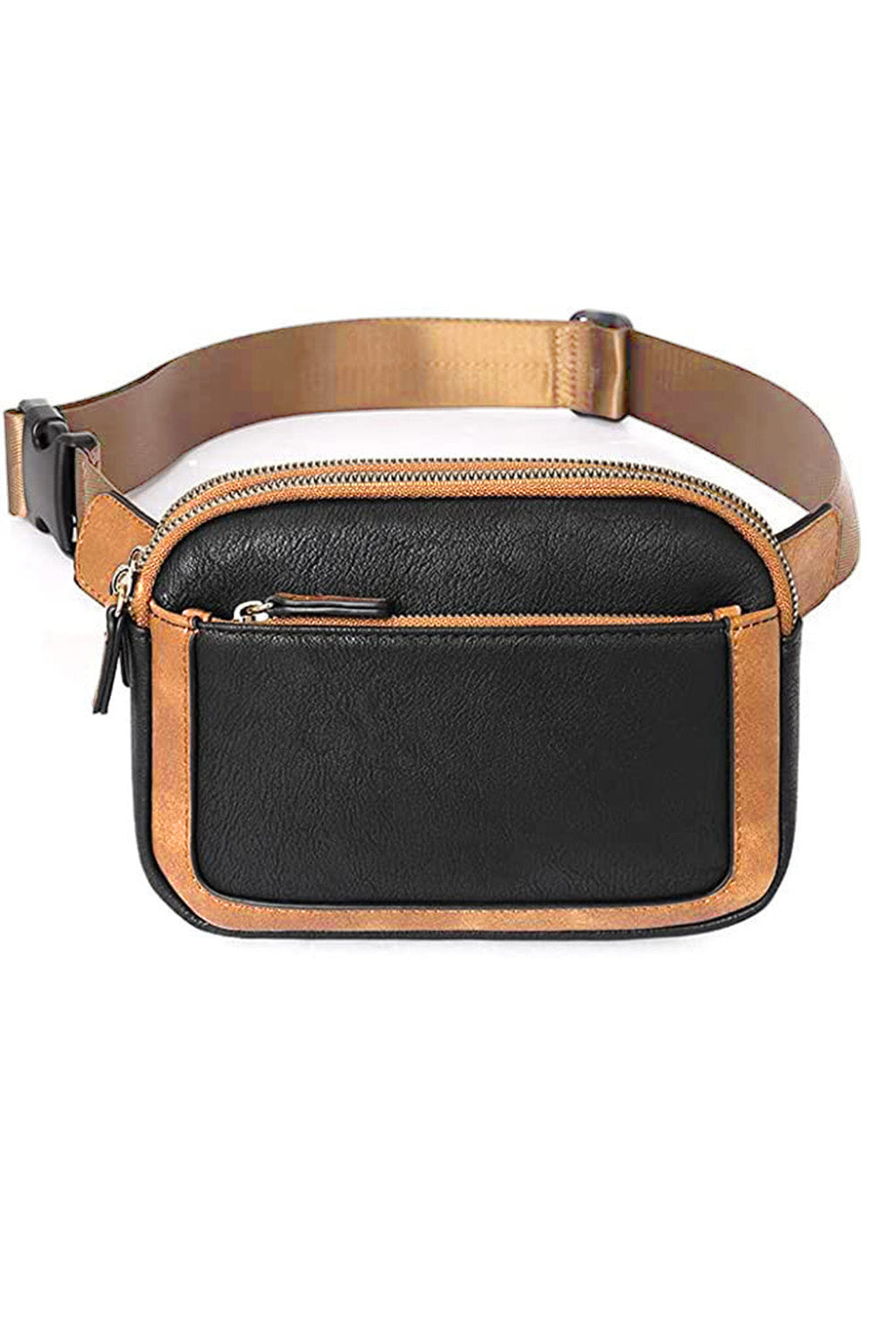 Black Adjustable Strap Mini Faux Leather Crossbody Bag
