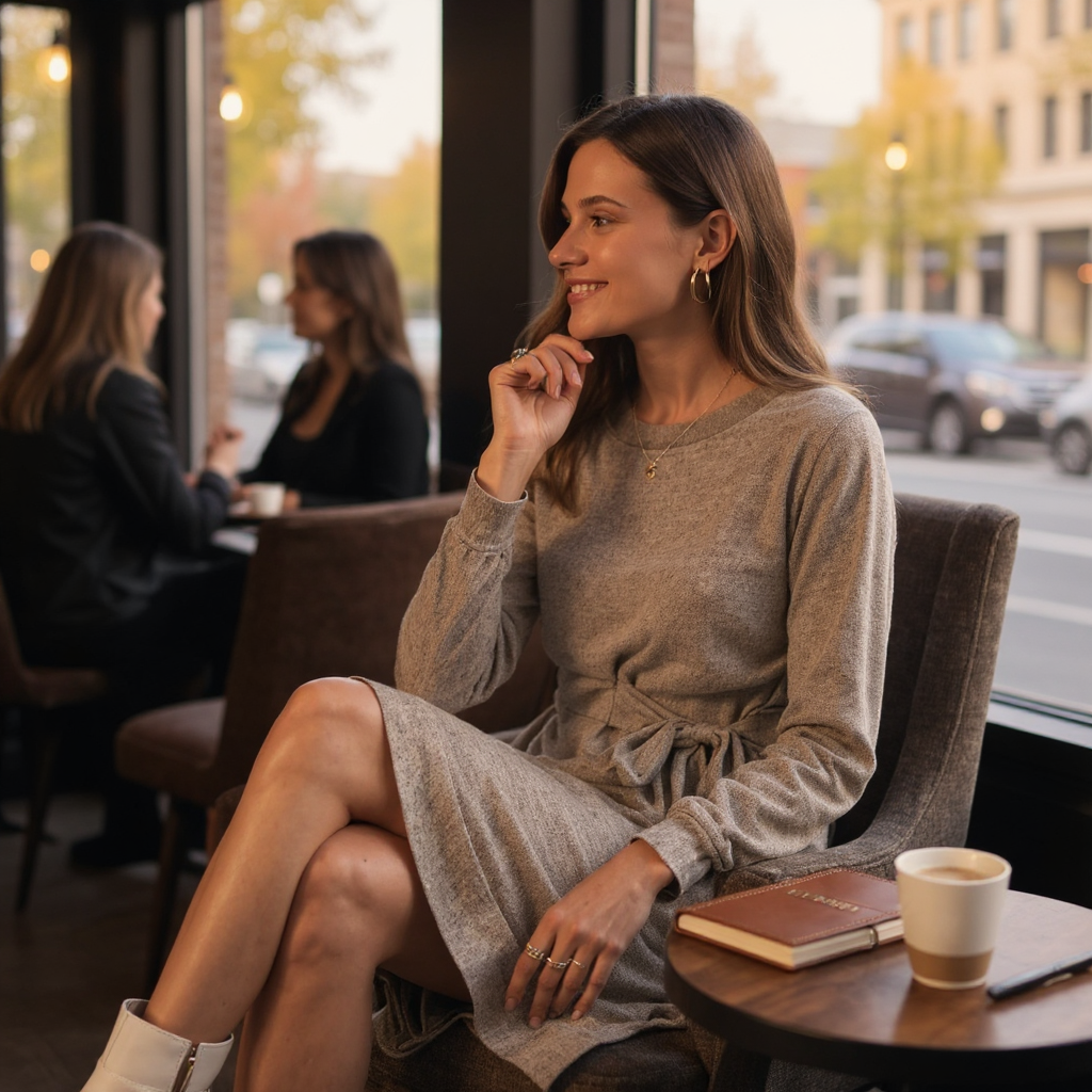 Hacci Knit Tunic Dress