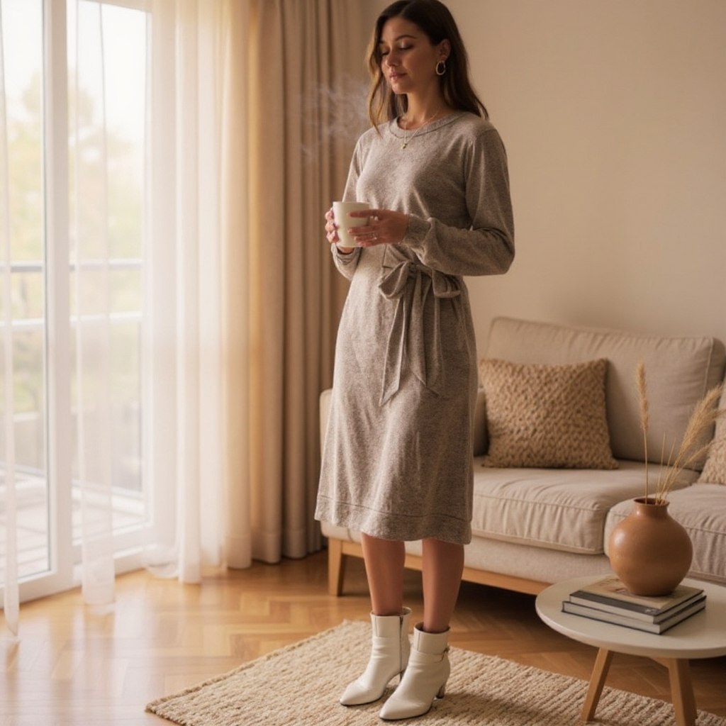 Hacci Knit Tunic Dress