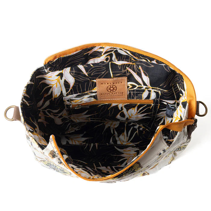 Myra Bag - Mesa Morning Glories Messenger Bag - Brown & White