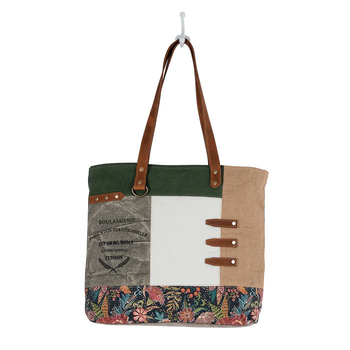 Myra Bag - Boulangerie Floral Trim Tote Bag