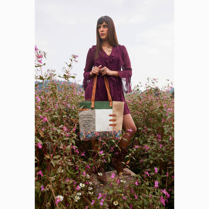 Myra Bag - Boulangerie Floral Trim Tote Bag
