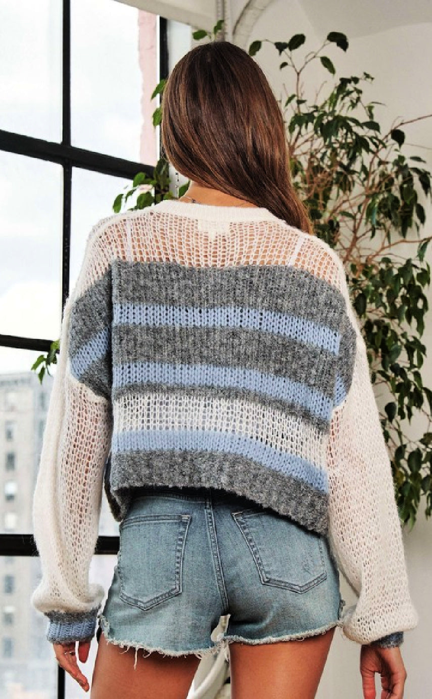 Lightweight Mix Print Sweater