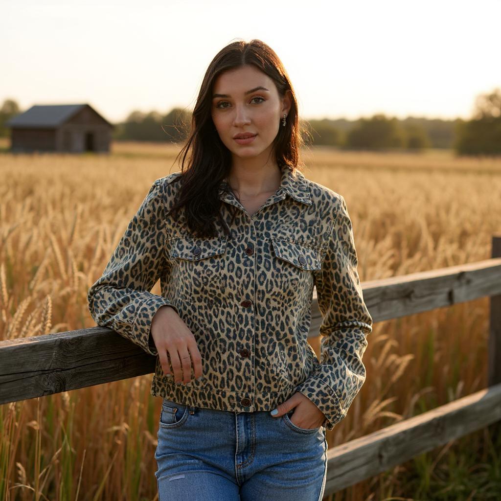 Cheetah Denim Jacket