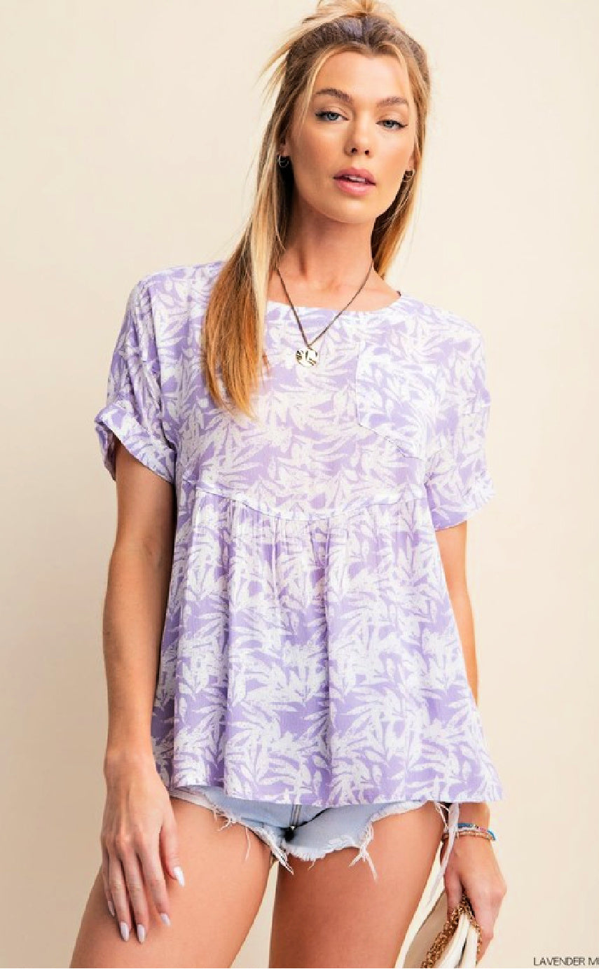 ON SALE - Lavender Multi-Print Top