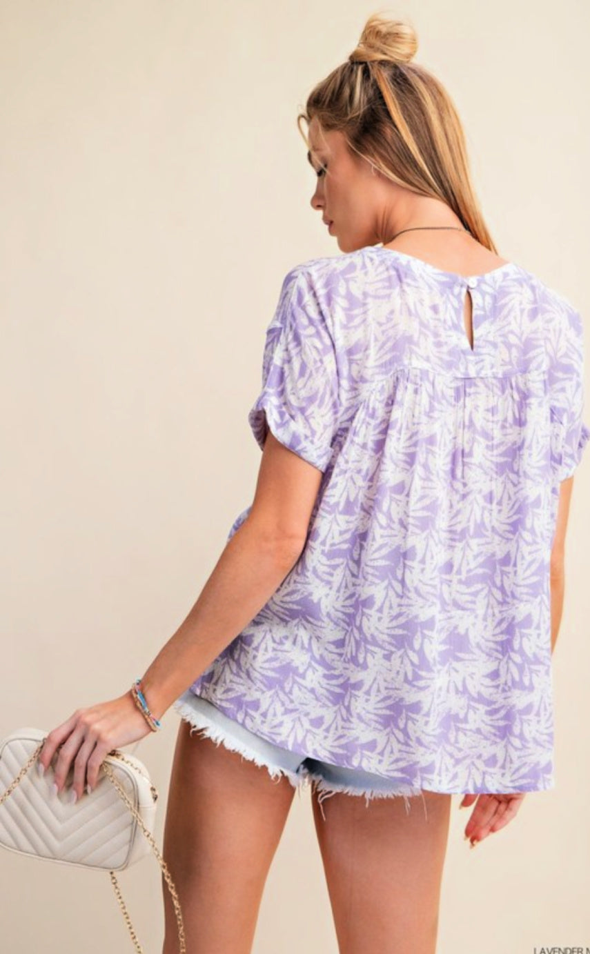 ON SALE - Lavender Multi-Print Top