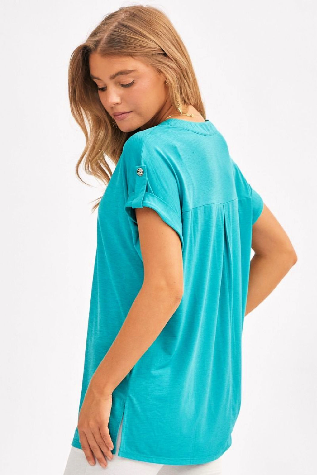 Dear Scarlett - Dolman Short Sleeve Top - Emerald