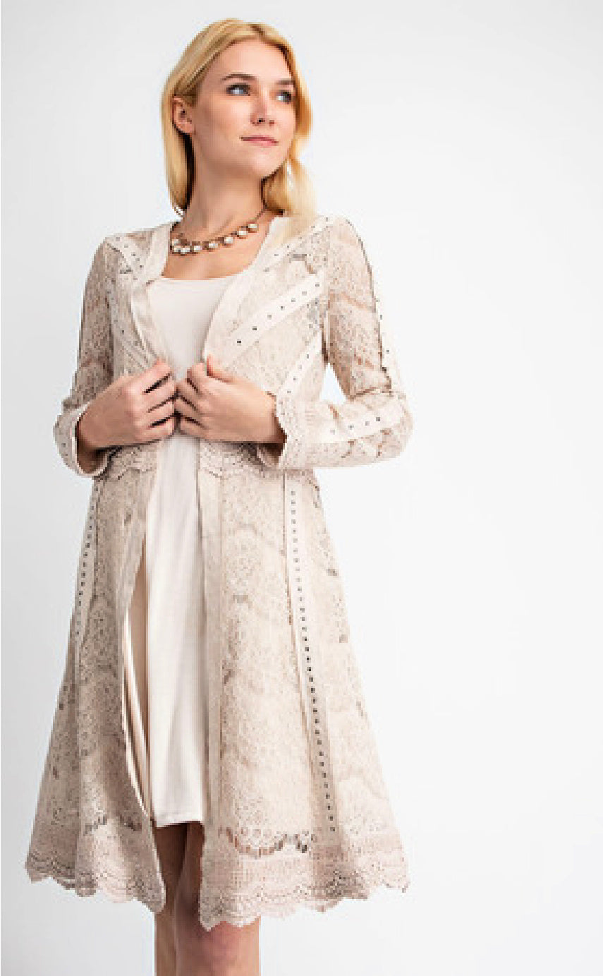 Long Sleeve Lace Knit Duster/Jacket