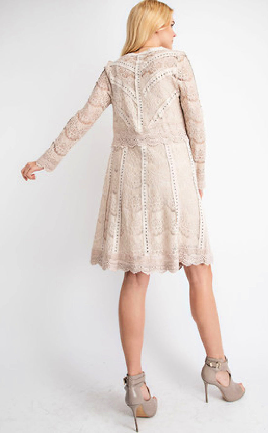 Long Sleeve Lace Knit Duster/Jacket