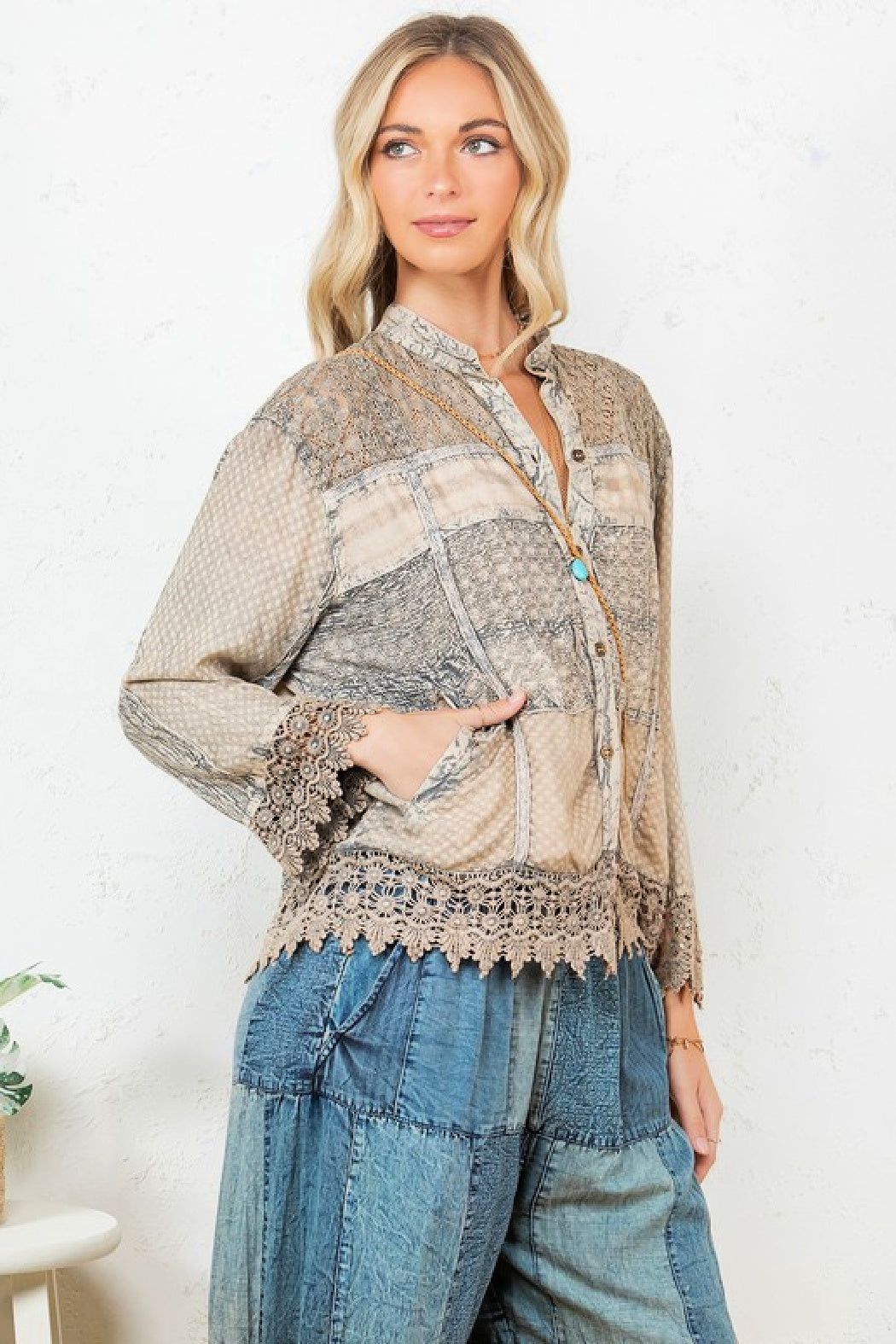 Shacket Lace Shirt