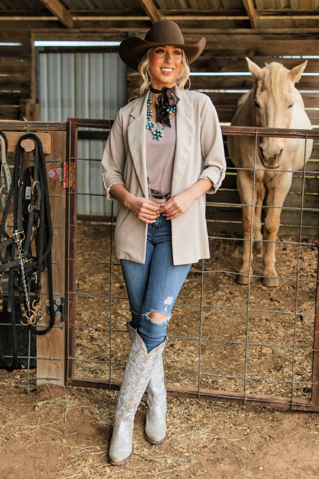 ON SALE - Boyfriend Blazer - Pearl