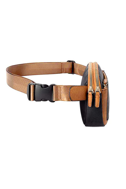 Black Adjustable Strap Mini Faux Leather Crossbody Bag