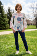 Patriot Pride: Liberty Lace Bell-Sleeve Tunic