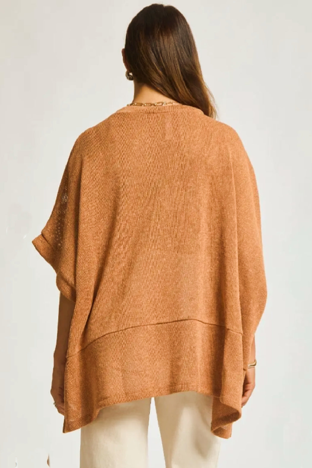 ON SALE - Knit Oversize Poncho Top - Toffee