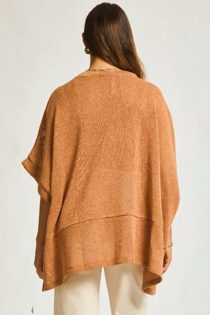ON SALE - Knit Oversize Poncho Top - Toffee
