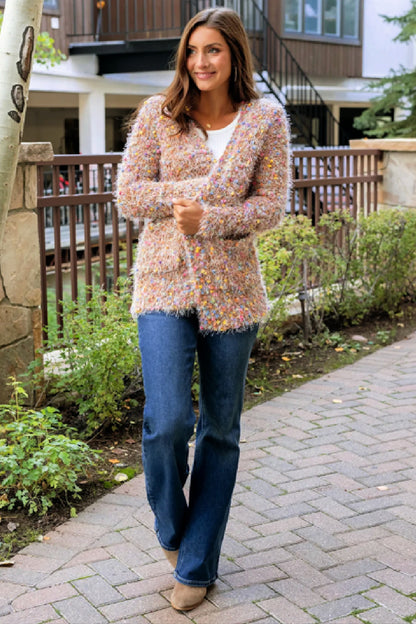 Wubby Knit Confetti Sweater Cardigan