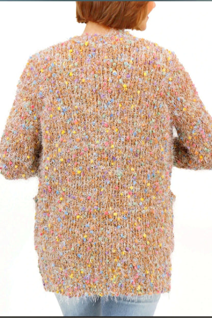 Wubby Knit Confetti Sweater Cardigan