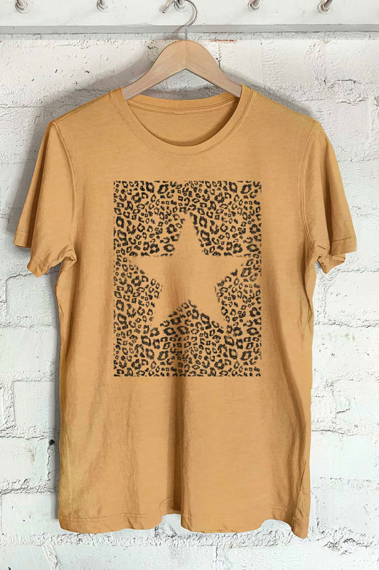 Star Leopard Graphic T-Shirt