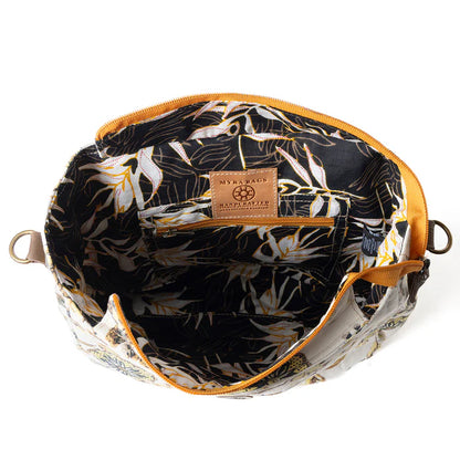 Myra Bag - Mesa Morning Glories Messenger Bag - Brown & White