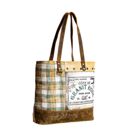 Myra Bag - Plaid Granit Rose Tote Bag