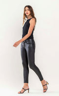 ON SALE - Ankle Skinny Faux Leather Denim Pant