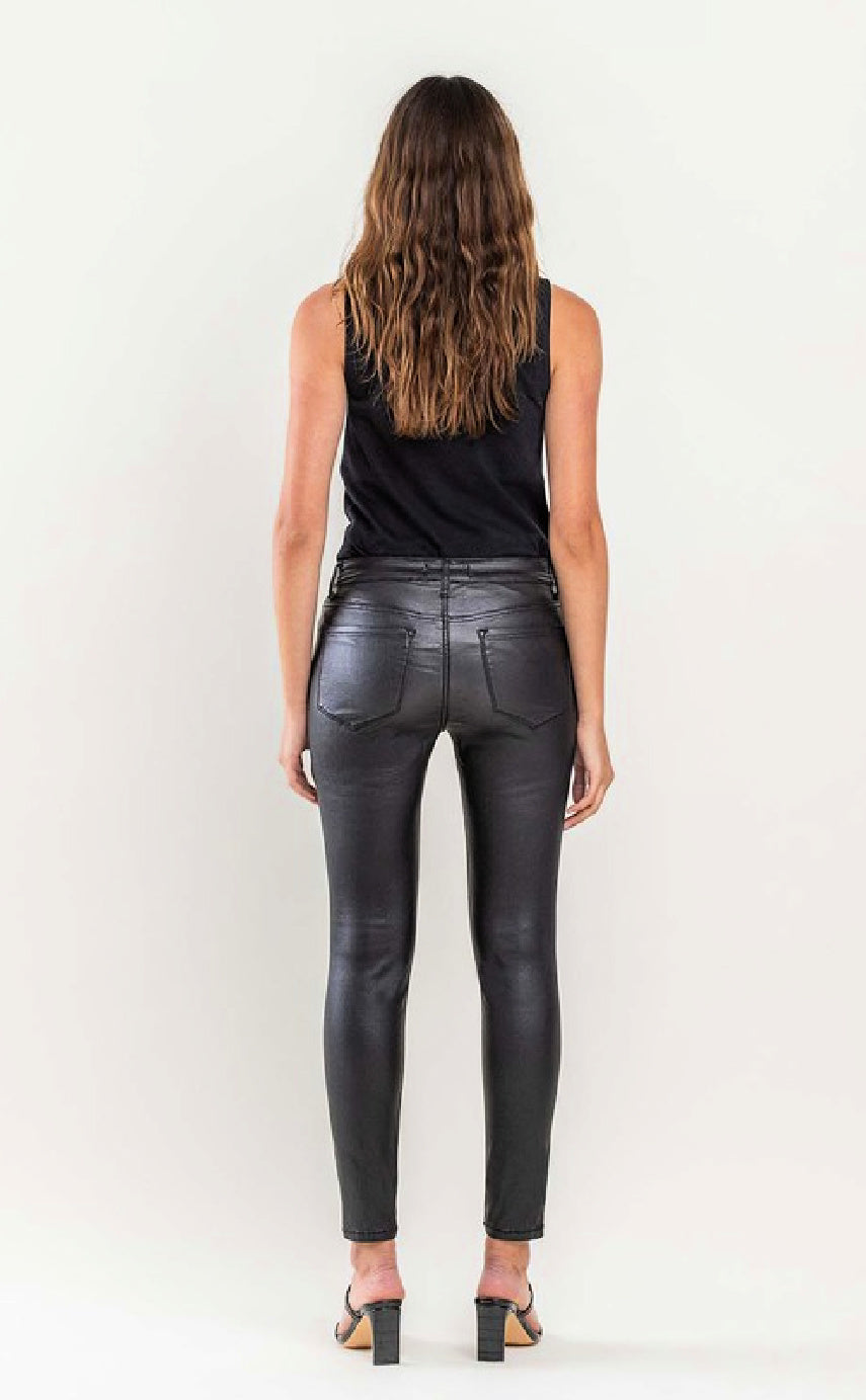 ON SALE - Ankle Skinny Faux Leather Denim Pant