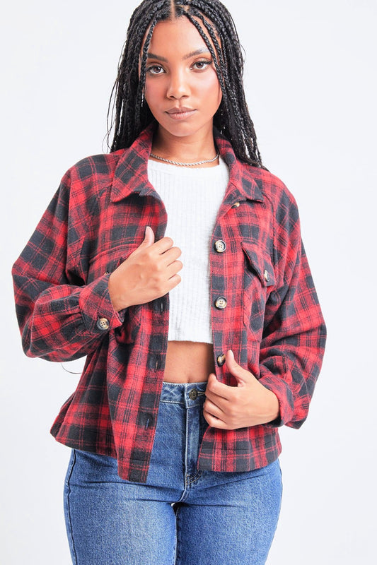 Cropped Boxy Plaid Shacket