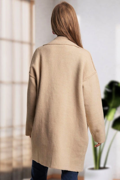Button Down Sweater Coat - Oatmeal