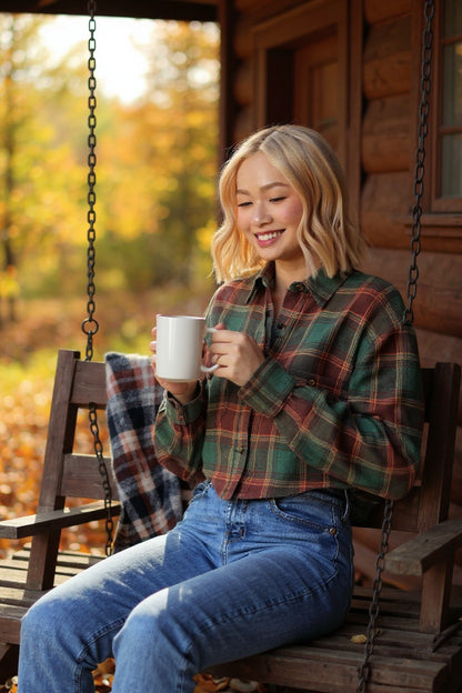 Oversize Plaid Button Down Shirt