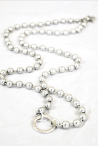 Convertible Short to Long Silver Ball Chain Necklace