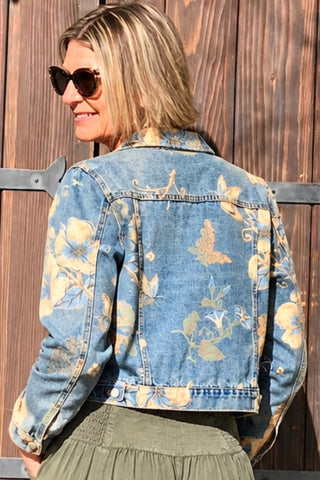 Floral Short Denim Jacket