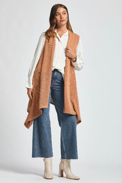 ON SALE - Sleeveless Knit Vest - Toffee