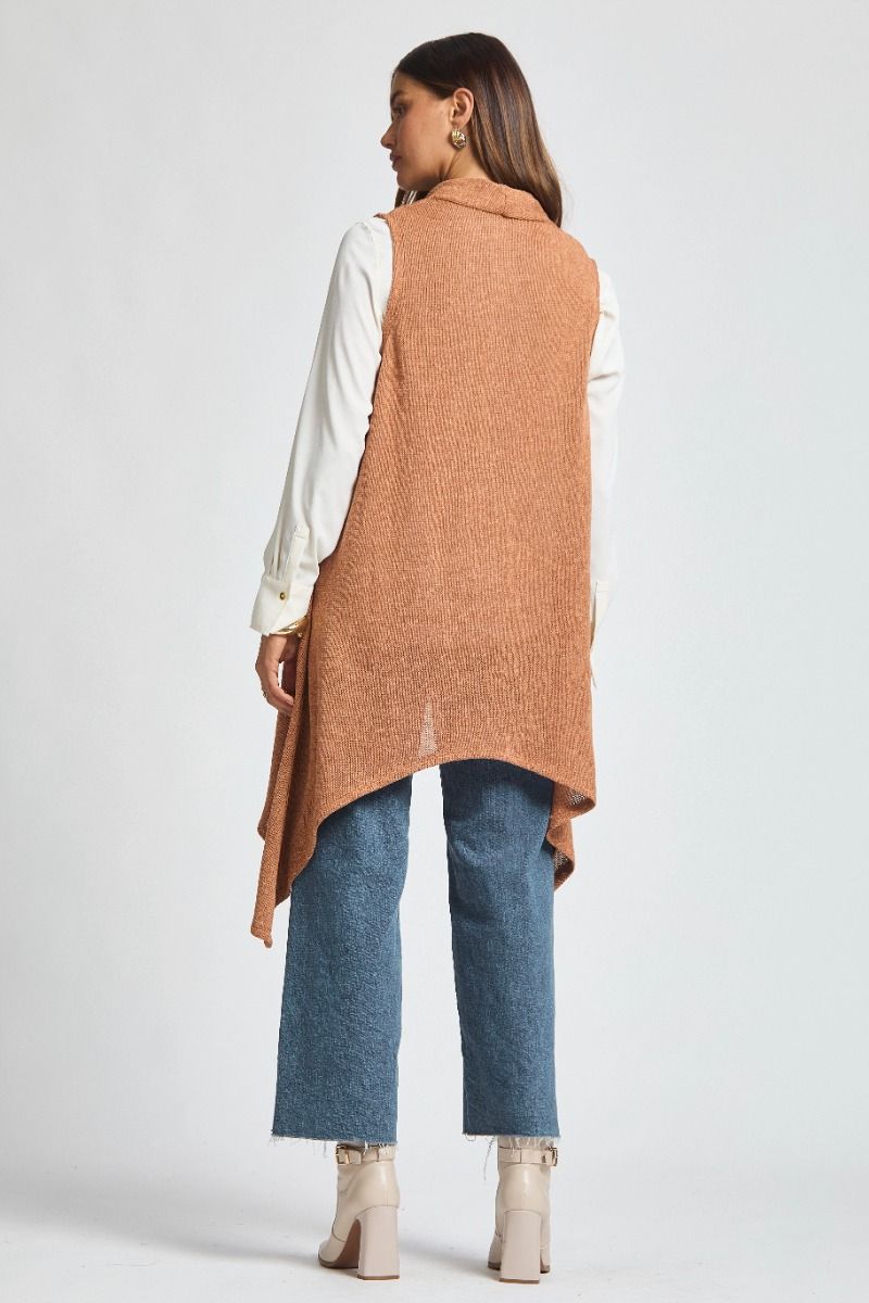 ON SALE - Sleeveless Knit Vest - Toffee