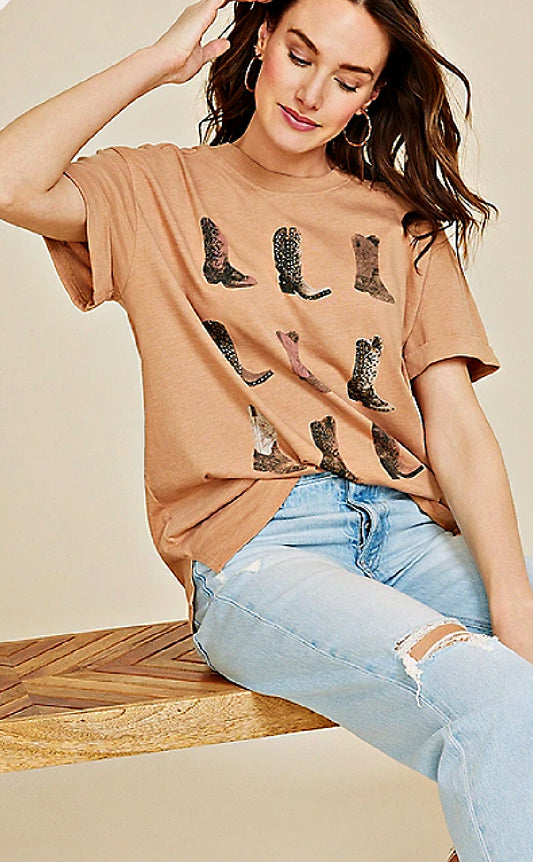 Studded Cowgirl Boot Graphic Tee