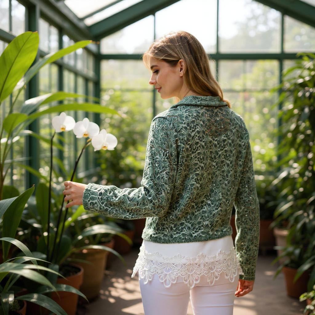 Lace and Sequin Crushed Velvet Crop Jacket