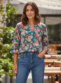 Tiered Bell Sleeve Floral Top