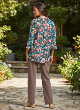 Tiered Bell Sleeve Floral Top
