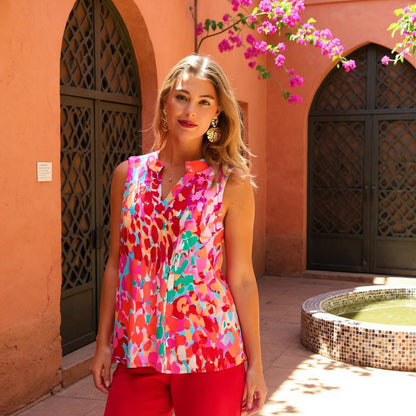 ON SALE - Dear Scarlett - Multi Print Sleeveless Top