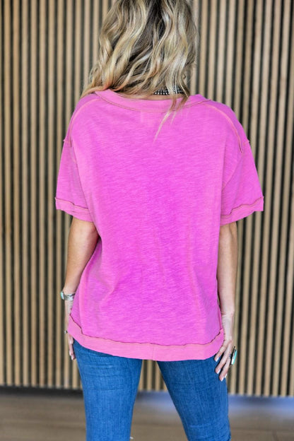Basic Relaxed Fit T-Shirt - Magenta
