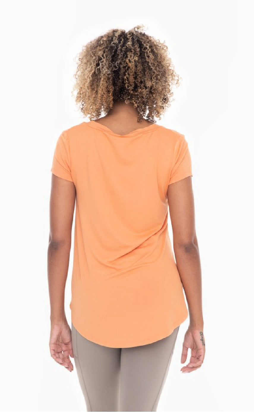V-Neck Pocket T-Shirt - Apricot