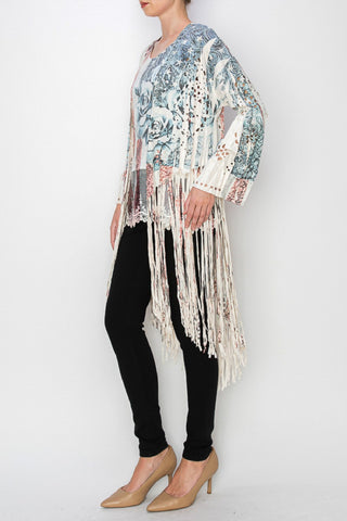 Faux Suede Fringed Jacket