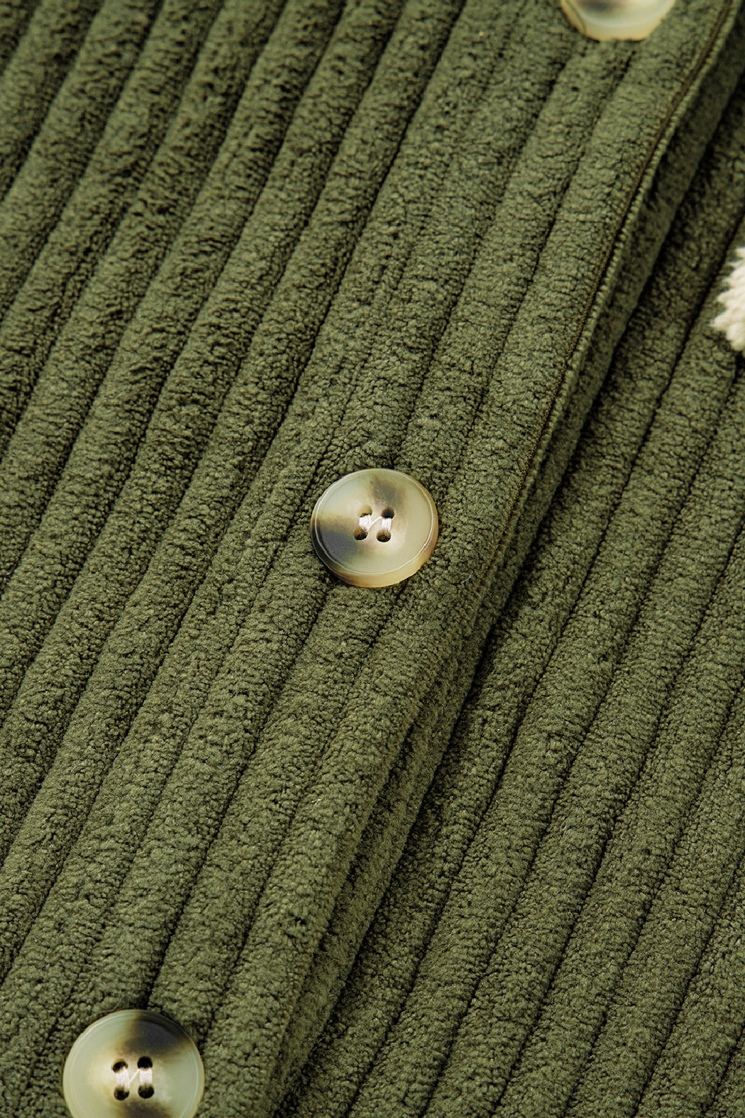 Ribbed Fleece Button Up Jacket