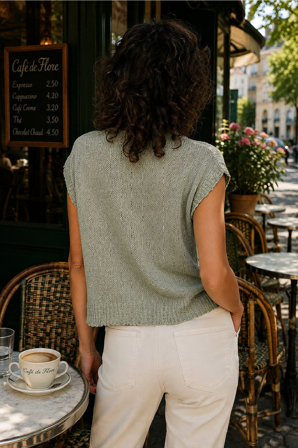 Sleeveless Knit Star Detail Sweater Top